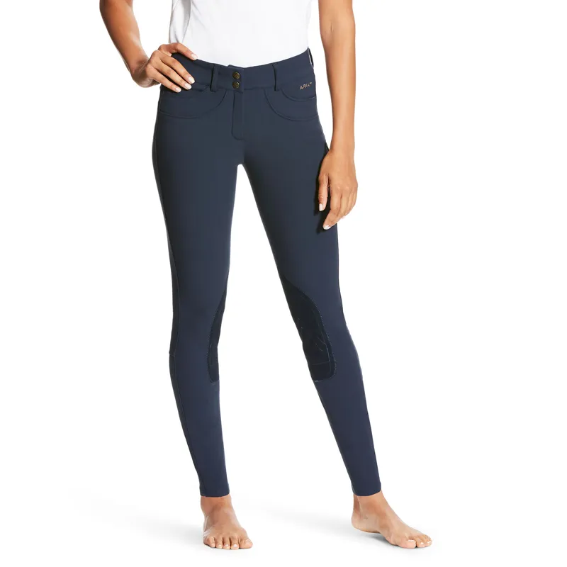 Ariat Ladies Olympia FZ Regular Rise Knee Patch Breeches - Navy 